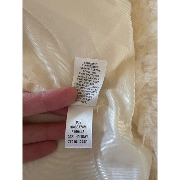 Treasure & Bond NWT Teddy Fleece Jacket Ivory Size XS Shearling Fuzzy Faux Fur - Picture 11 of 13